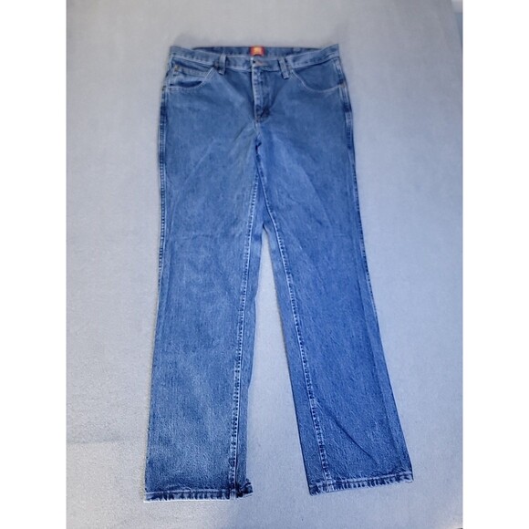 Vintage Wrangler Jeans Mens 36x32  MWZ Slim Straight Blue Cotton Western Mid - Picture 1 of 13